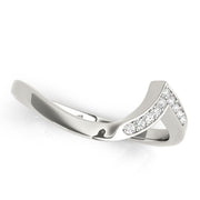 Channel Set Prong Curved Half Eternity Ring in Gold & Platinum