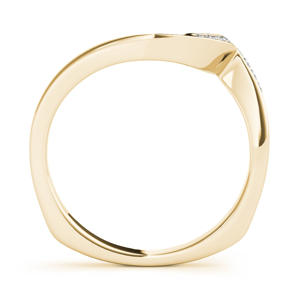 Channel Set Prong Curved Half Eternity Ring in Gold & Platinum