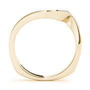 Channel Set Prong Curved Half Eternity Ring in Gold & Platinum