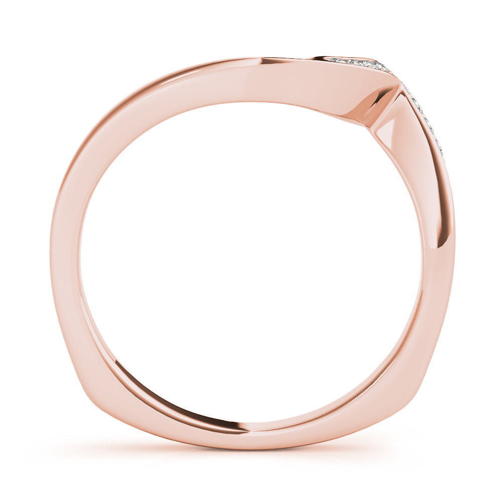 Channel Set Prong Curved Half Eternity Ring in Gold & Platinum