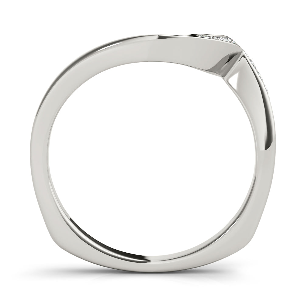 Channel Set Prong Curved Half Eternity Ring in Gold & Platinum