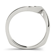 Channel Set Prong Curved Half Eternity Ring in Gold & Platinum