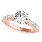 Regal Catherdal Semi-Mount Round Diamond Engagement Ring in 10K/14K gold and platinum with certified lab-grown or natural diamonds
