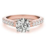 Regal Catherdal Semi-Mount Round Diamond Engagement Ring in 10K/14K gold and platinum with certified lab-grown or natural diamonds