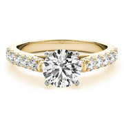 Regal Catherdal Semi-Mount Round Diamond Engagement Ring in 10K/14K gold and platinum with certified lab-grown or natural diamonds