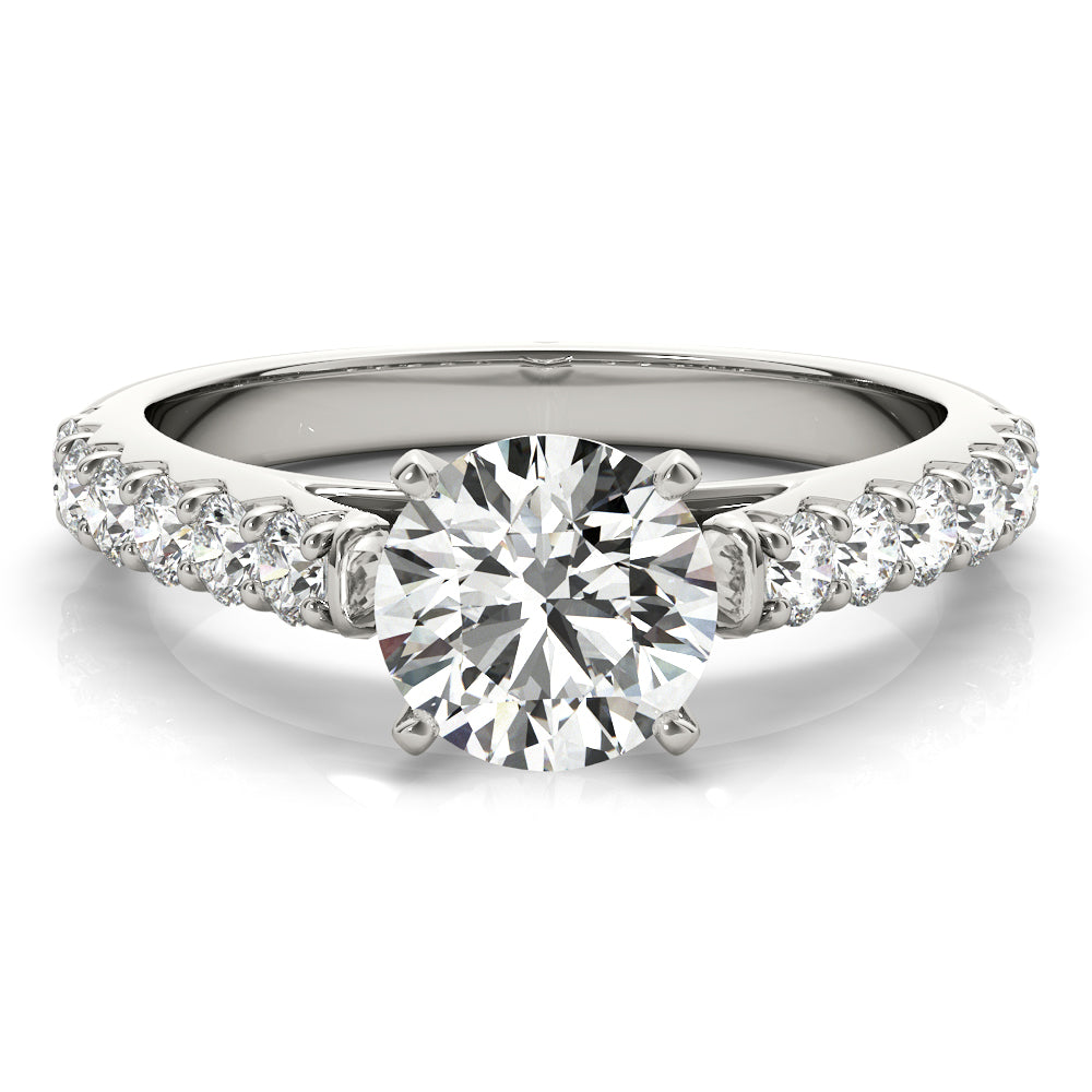 Regal Catherdal Semi-Mount Round Diamond Engagement Ring in 10K/14K gold and platinum with certified lab-grown or natural diamonds
