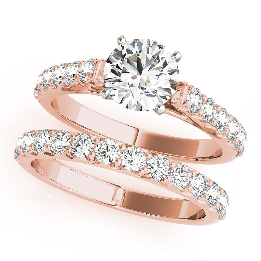 Regal Catherdal Semi-Mount Round Diamond Engagement Ring in 10K/14K gold and platinum with certified lab-grown or natural diamonds