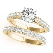 Regal Catherdal Semi-Mount Round Diamond Engagement Ring in 10K/14K gold and platinum with certified lab-grown or natural diamonds