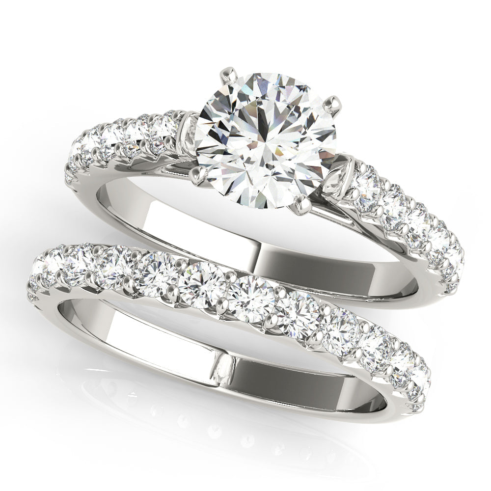 Regal Catherdal Semi-Mount Round Diamond Engagement Ring in 10K/14K gold and platinum with certified lab-grown or natural diamonds