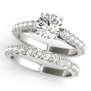 Regal Catherdal Semi-Mount Round Diamond Engagement Ring in 10K/14K gold and platinum with certified lab-grown or natural diamonds
