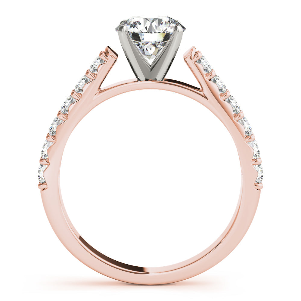 Regal Catherdal Semi-Mount Round Diamond Engagement Ring in 10K/14K gold and platinum with certified lab-grown or natural diamonds