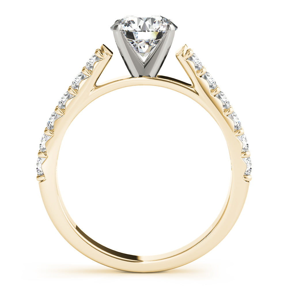 Regal Catherdal Semi-Mount Round Diamond Engagement Ring in 10K/14K gold and platinum with certified lab-grown or natural diamonds