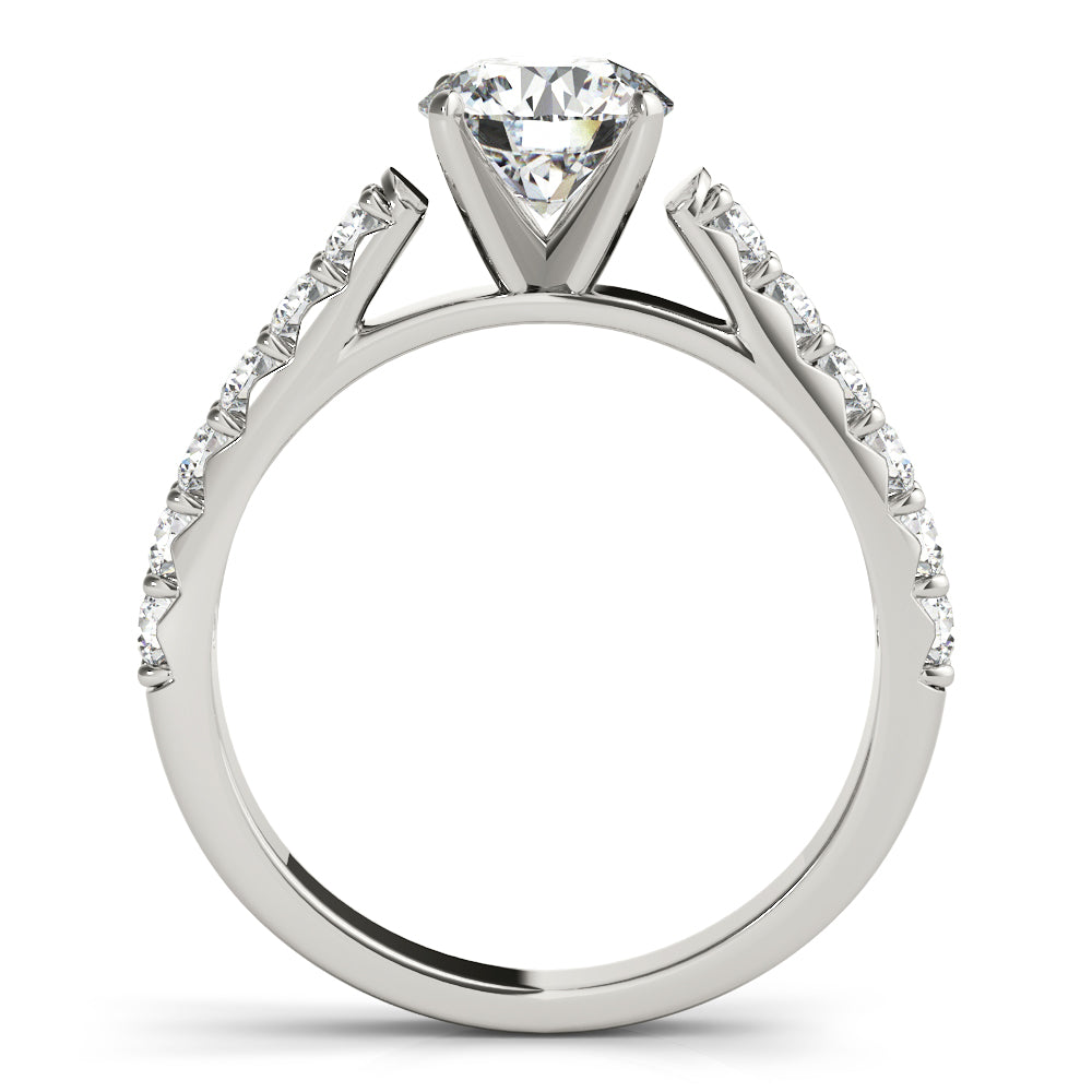 Regal Catherdal Semi-Mount Round Diamond Engagement Ring in 10K/14K gold and platinum with certified lab-grown or natural diamonds