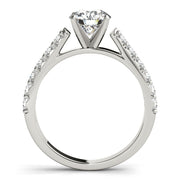 Regal Catherdal Semi-Mount Round Diamond Engagement Ring in 10K/14K gold and platinum with certified lab-grown or natural diamonds