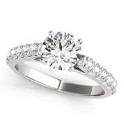 Regal Catherdal Semi-Mount Round Diamond Engagement Ring in 10K/14K gold and platinum with certified lab-grown or natural diamonds