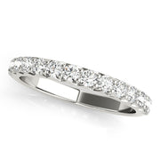 French-Cut Prong Set Half Eternity Ring in Gold & Platinum