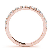 French-Cut Prong Set Half Eternity Ring in Gold & Platinum