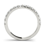 French-Cut Prong Set Half Eternity Ring in Gold & Platinum