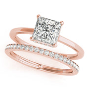 Statement Cut Princess Diamond Engagement Ring in 10K/14K gold and platinum with certified lab-grown or natural diamonds