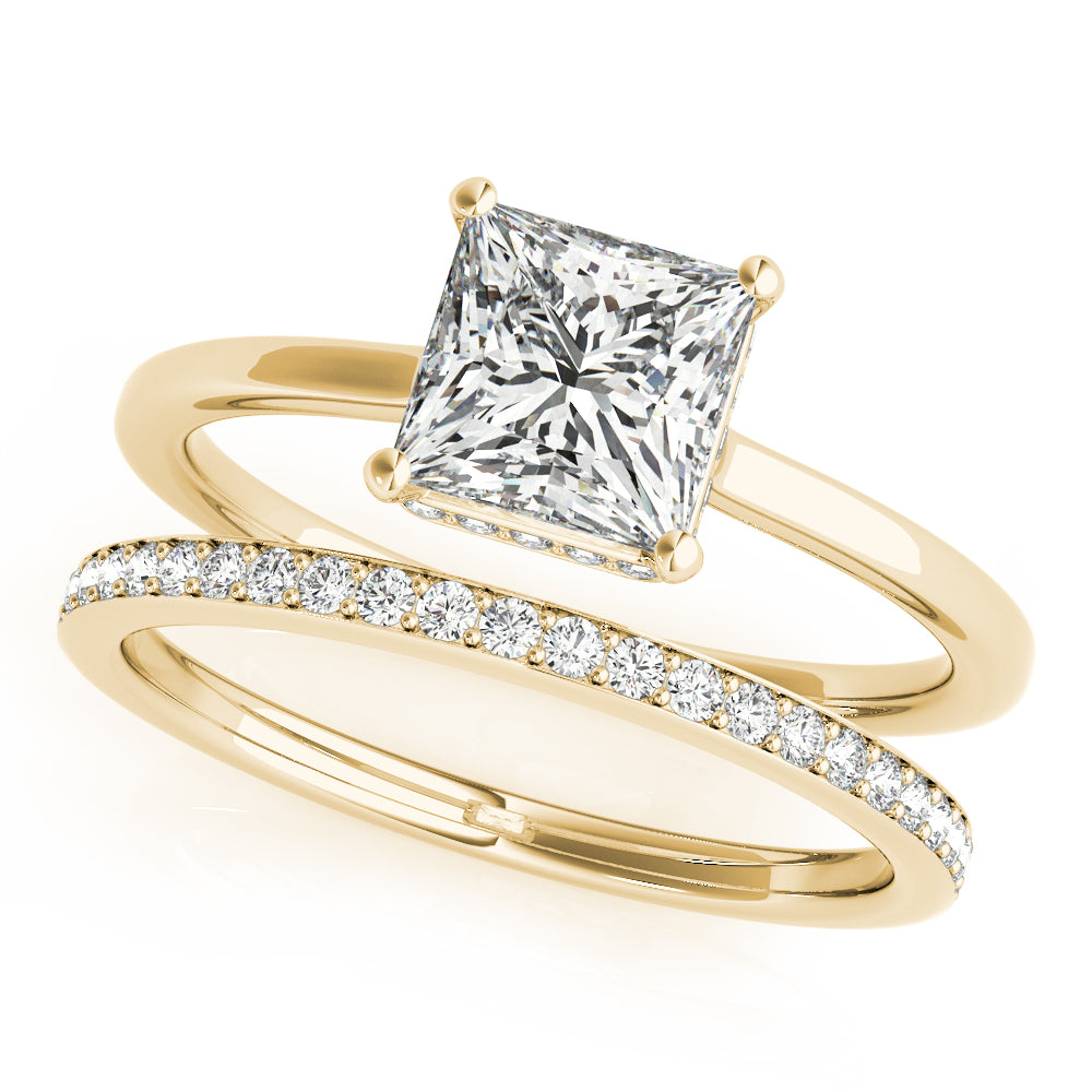Statement Cut Princess Diamond Engagement Ring in 10K/14K gold and platinum with certified lab-grown or natural diamonds