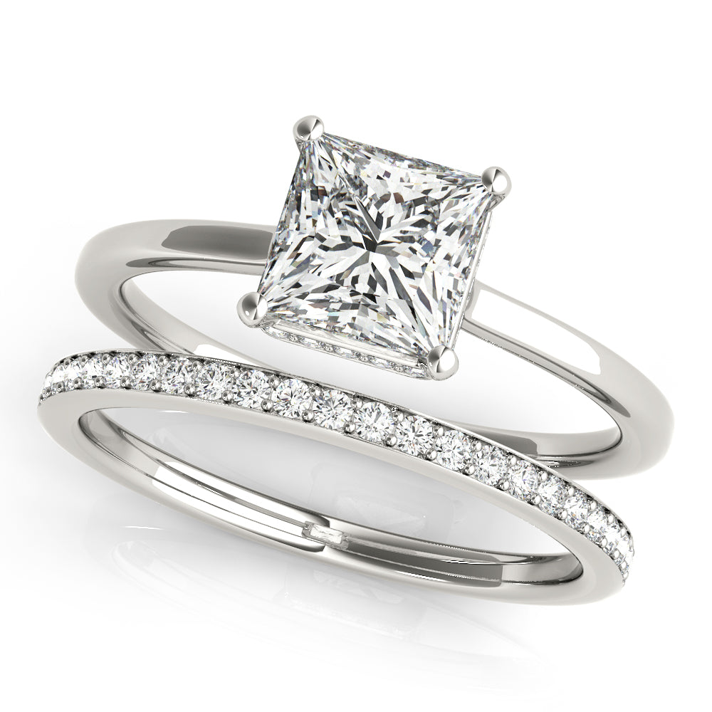 Statement Cut Princess Diamond Engagement Ring in 10K/14K gold and platinum with certified lab-grown or natural diamonds