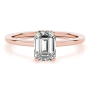 Lustrous Cut Emerald Diamond Engagement Ring in 10K/14K gold and platinum with certified lab-grown or natural diamonds