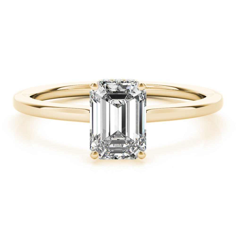 Lustrous Cut Emerald Diamond Engagement Ring in 10K/14K gold and platinum with certified lab-grown or natural diamonds