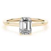 Lustrous Cut Emerald Diamond Engagement Ring in 10K/14K gold and platinum with certified lab-grown or natural diamonds