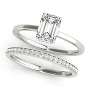 Lustrous Cut Emerald Diamond Engagement Ring in 10K/14K gold and platinum with certified lab-grown or natural diamonds