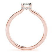 Lustrous Cut Emerald Diamond Engagement Ring in 10K/14K gold and platinum with certified lab-grown or natural diamonds