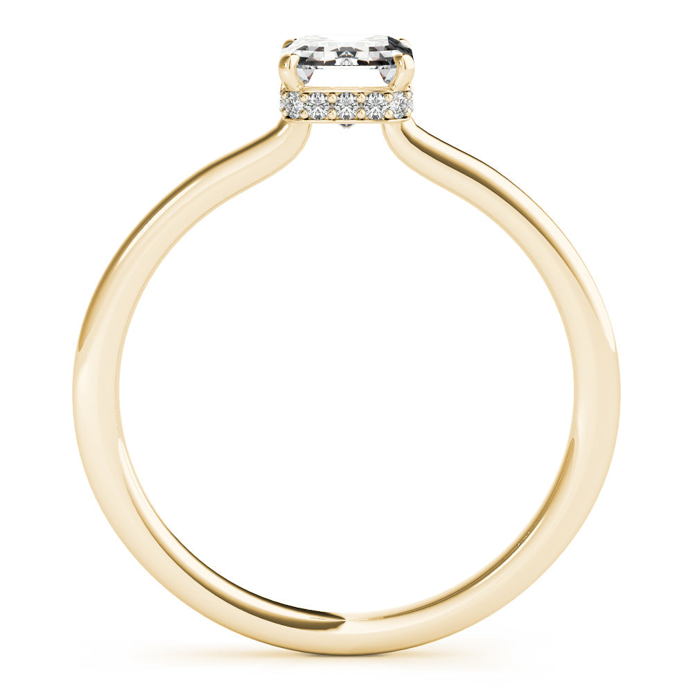 Lustrous Cut Emerald Diamond Engagement Ring in 10K/14K gold and platinum with certified lab-grown or natural diamonds