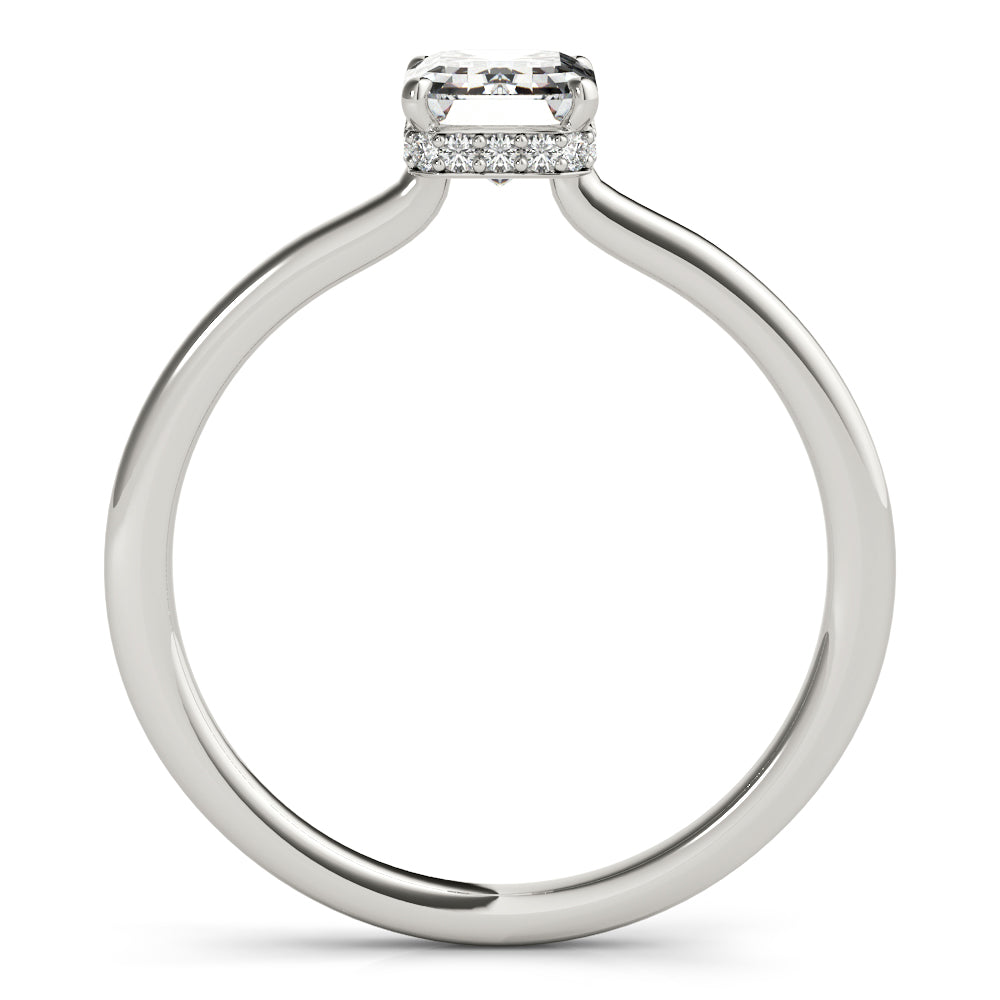 Lustrous Cut Emerald Diamond Engagement Ring in 10K/14K gold and platinum with certified lab-grown or natural diamonds