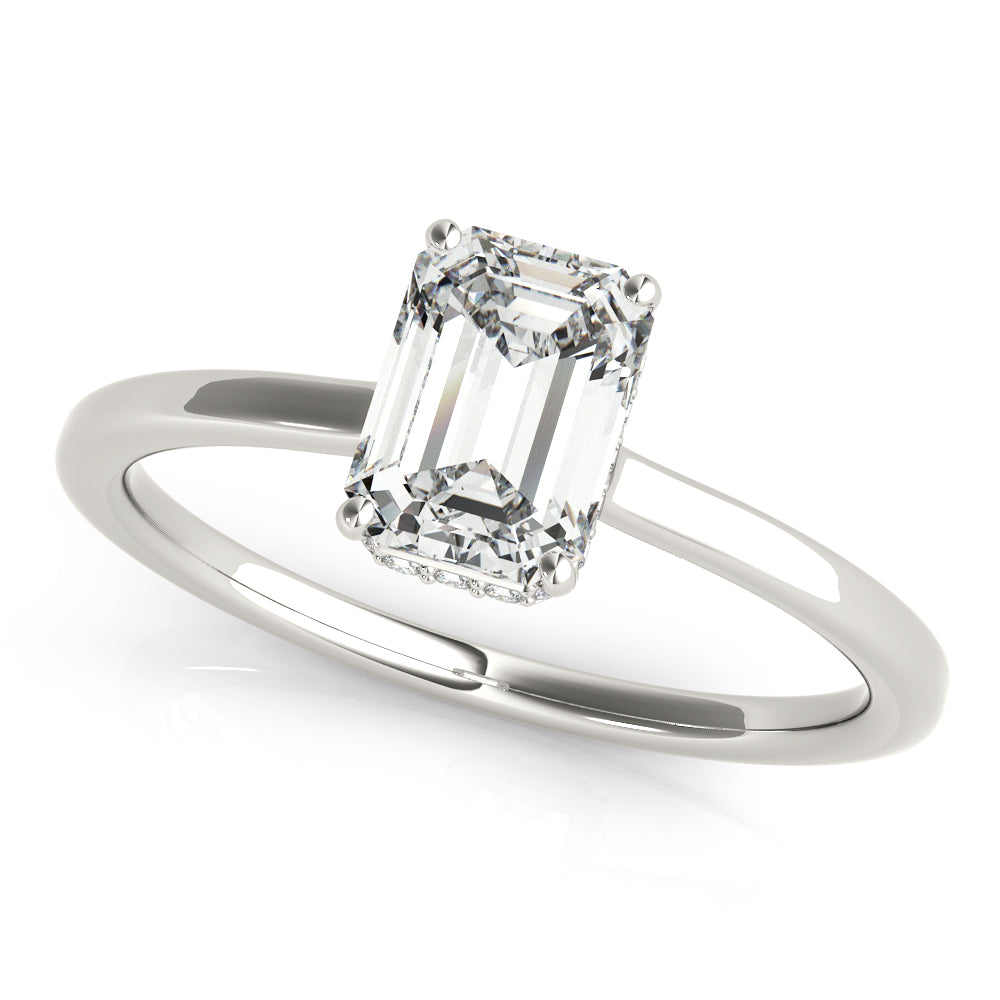 Lustrous Cut Emerald Diamond Engagement Ring in 10K/14K gold and platinum with certified lab-grown or natural diamonds