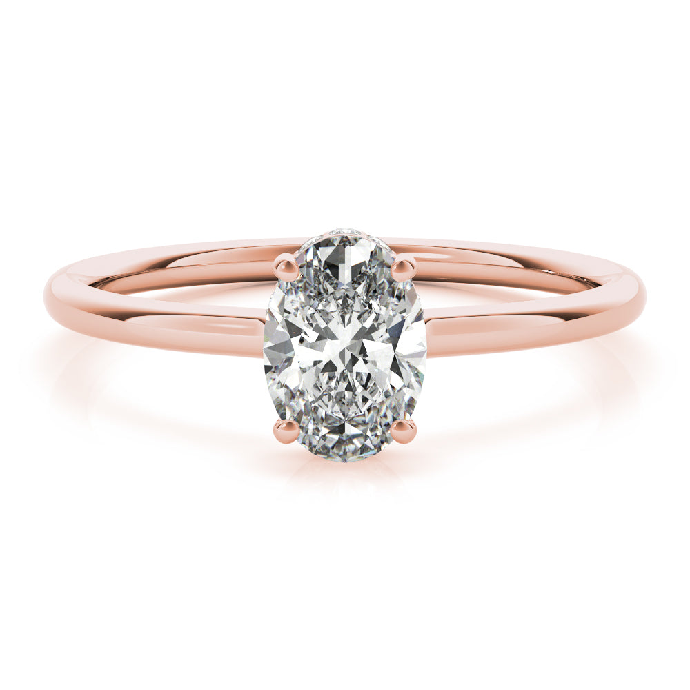 Opulent Sidestone Oval Diamond Engagement Ring in 10K/14K gold and platinum with certified lab-grown or natural diamonds