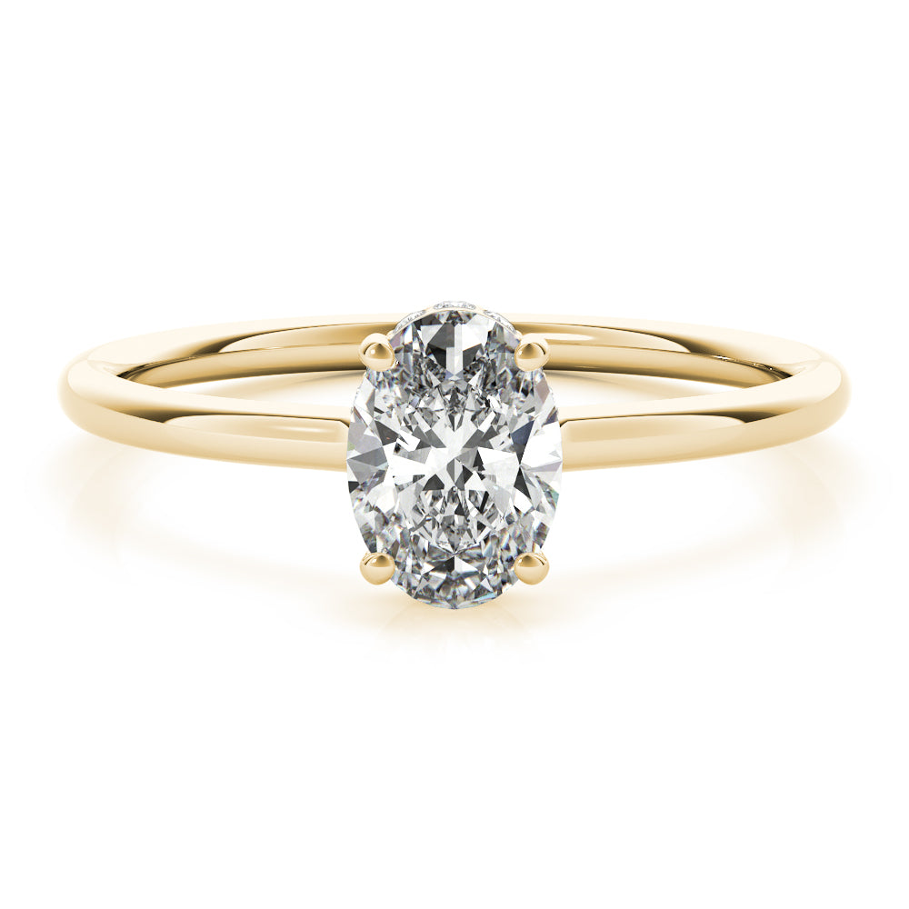Opulent Sidestone Oval Diamond Engagement Ring in 10K/14K gold and platinum with certified lab-grown or natural diamonds