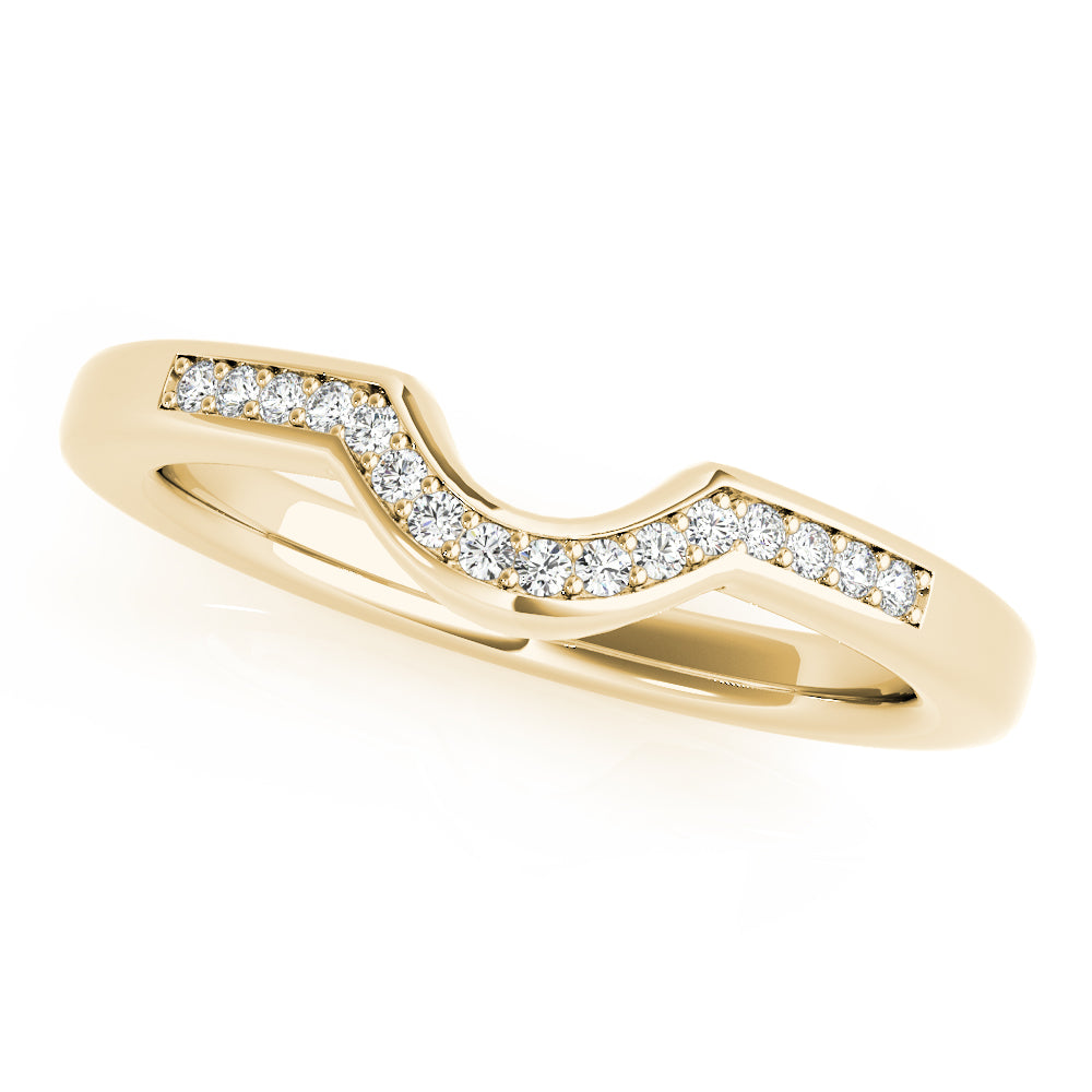 Curved Half Eternity Ring in 10K/14K gold and platinum with certified lab-grown or natural diamonds