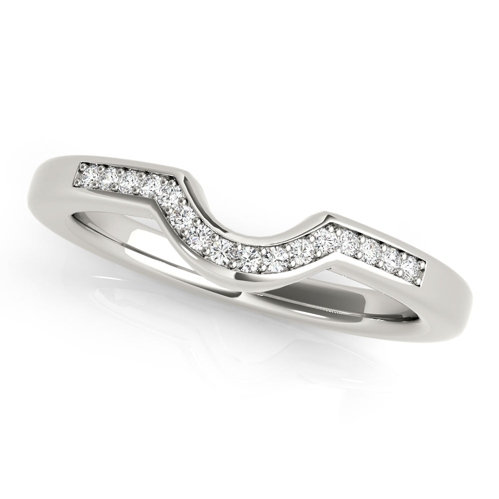 Curved Half Eternity Ring in Gold & Platinum