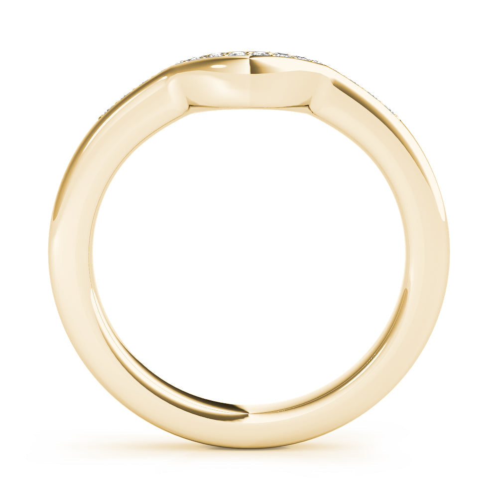 Curved Half Eternity Ring in Gold & Platinum