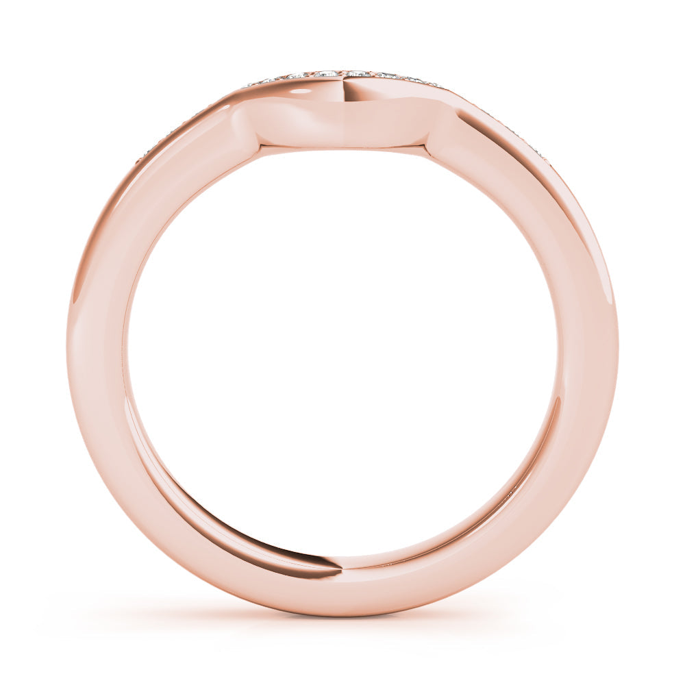 Curved Half Eternity Ring in Gold & Platinum