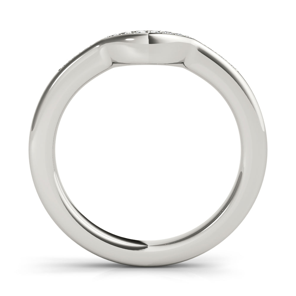 Curved Half Eternity Ring in Gold & Platinum