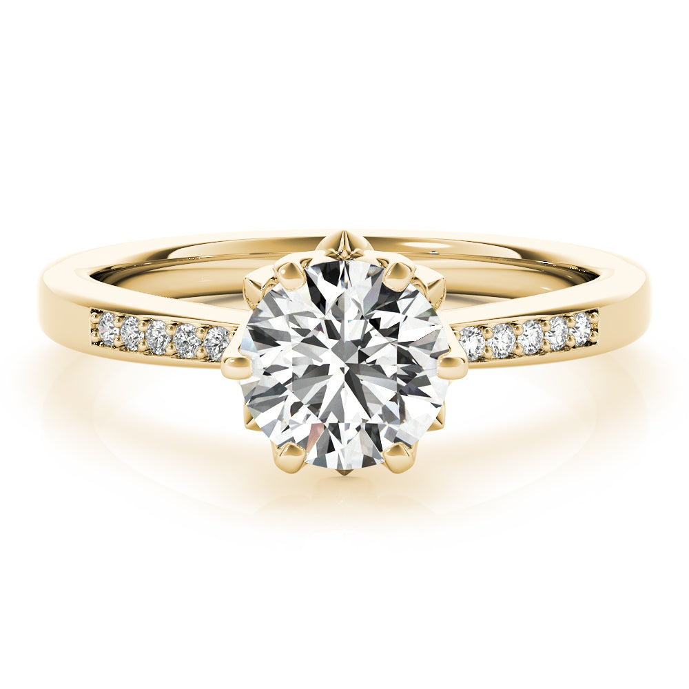 Curved Half Eternity Ring in Gold & Platinum