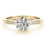Curved Half Eternity Ring in Gold & Platinum