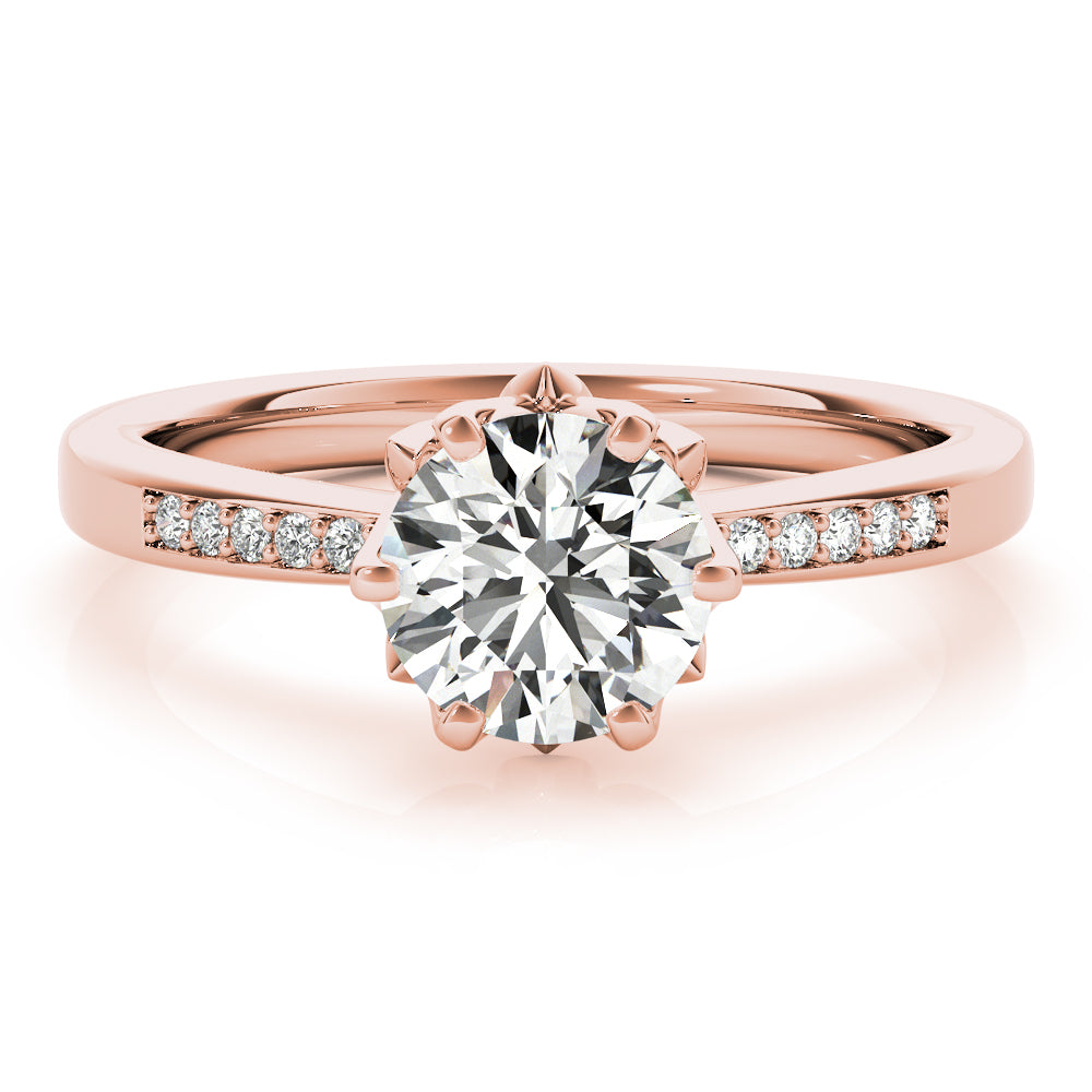 Curved Half Eternity Ring in Gold & Platinum
