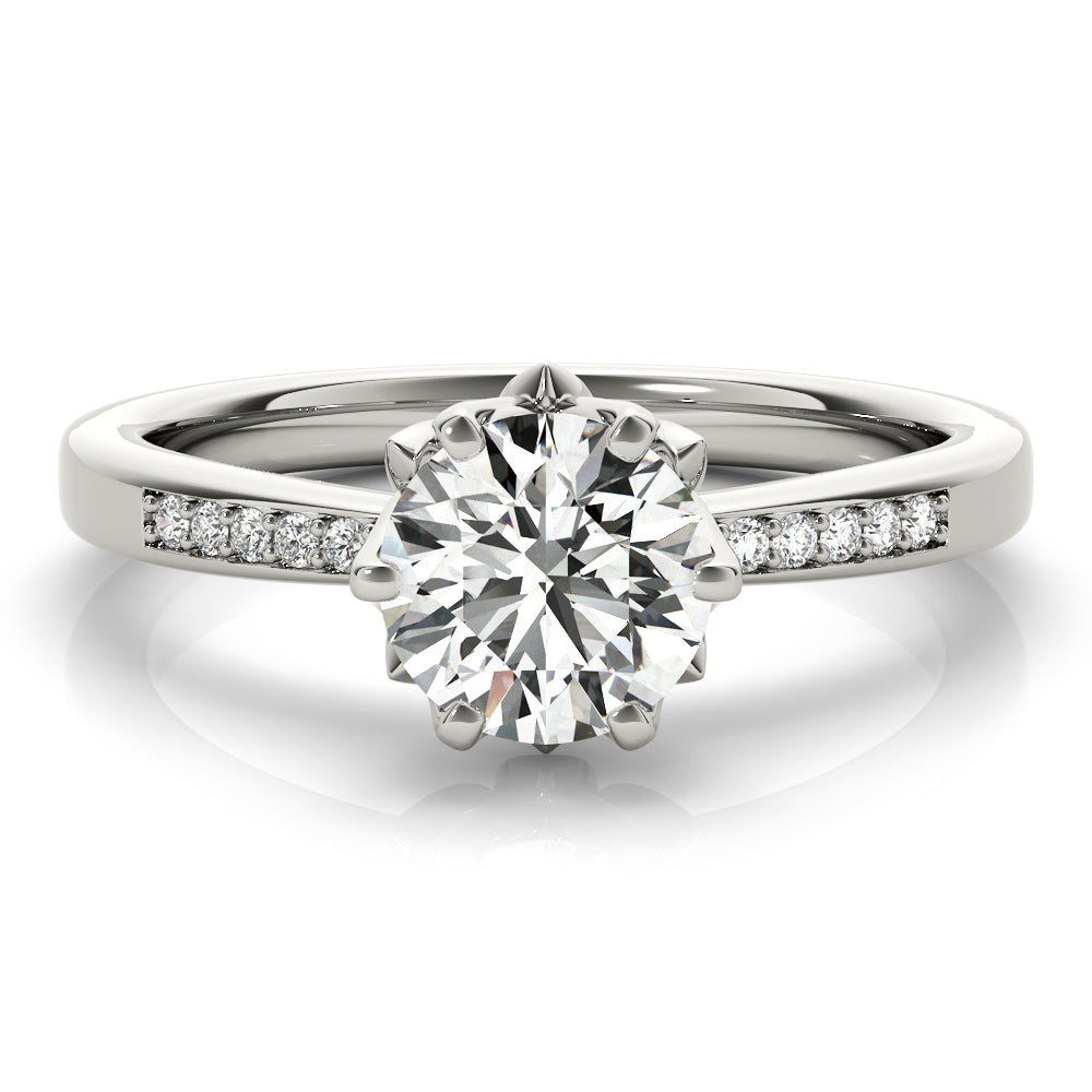 Curved Half Eternity Ring in Gold & Platinum