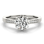 Curved Half Eternity Ring in Gold & Platinum