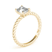 Iconic Twisted Shank Cut Center Emerald Diamond Engagement Ring in 10K/14K gold and platinum with certified lab-grown or natural diamonds