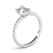 Iconic Twisted Shank Cut Center Emerald Diamond Engagement Ring in 10K/14K gold and platinum with certified lab-grown or natural diamonds