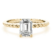 Iconic Twisted Shank Cut Center Emerald Diamond Engagement Ring in 10K/14K gold and platinum with certified lab-grown or natural diamonds