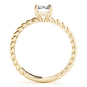 Iconic Twisted Shank Cut Center Emerald Diamond Engagement Ring in 10K/14K gold and platinum with certified lab-grown or natural diamonds