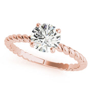 Signature Twisted Shank Center Round Diamond Engagement Ring in 10K/14K gold and platinum with certified lab-grown or natural diamonds